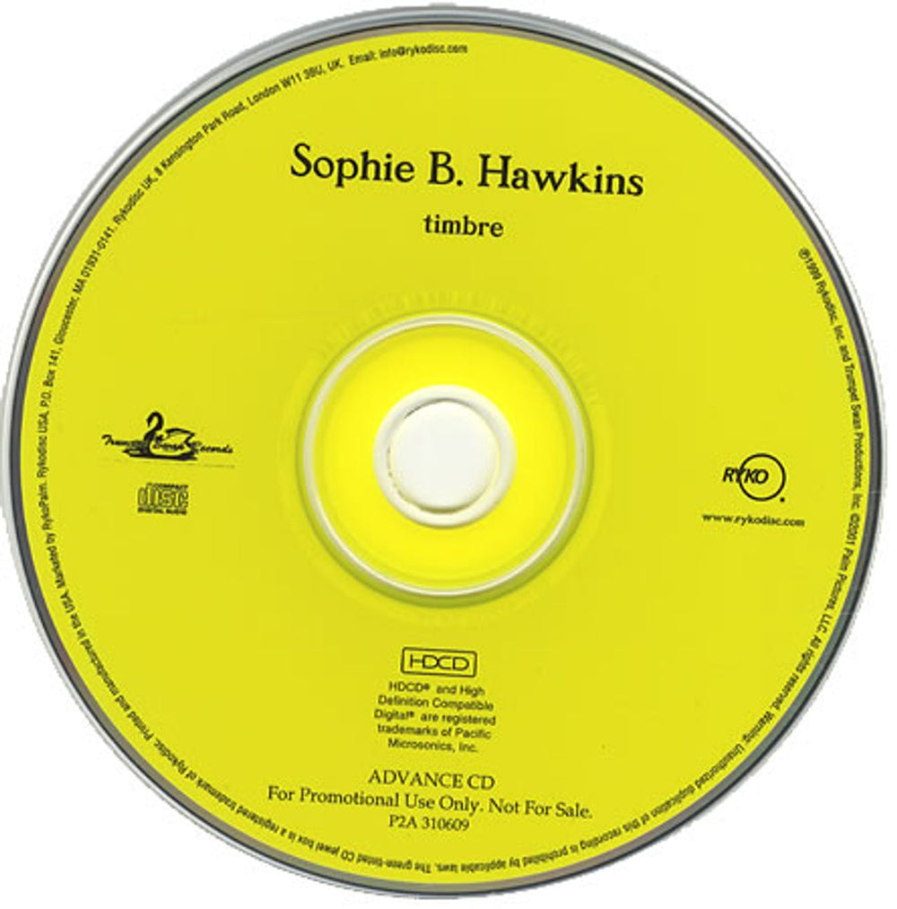 Sophie B Hawkins Timbre US Promo CD album (CDLP) SBHCDTI179440