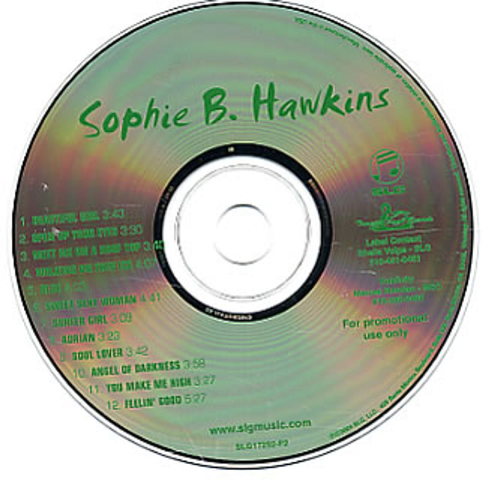 Sophie B Hawkins Wilderness Advance US Promo CD album (CDLP) SLG17292-P2