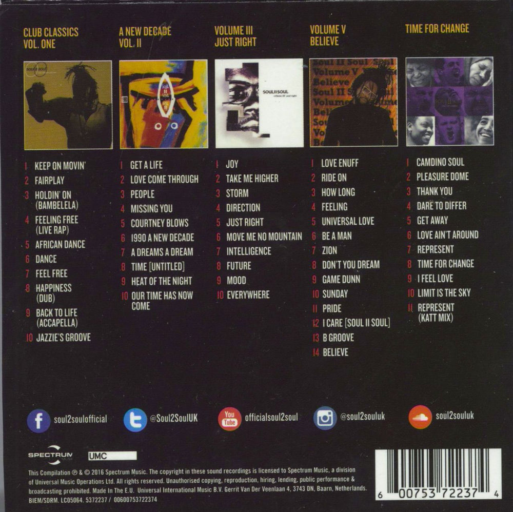 Soul II Soul 5 Classic Albums UK 5-CD album set 600753722374