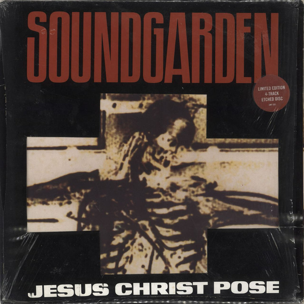 Soundgarden Jesus Christ Pose - Etched - EX UK 12" vinyl single (12 inch record / Maxi-single) AMY691