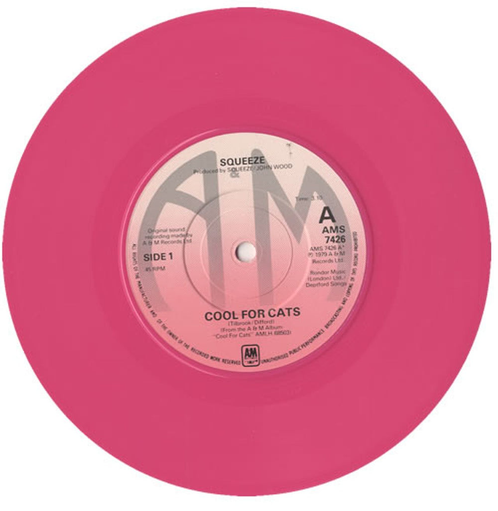 Squeeze Cool For Cats - Pink Vinyl UK 7" vinyl single (7 inch record / 45) SQU07CO538047