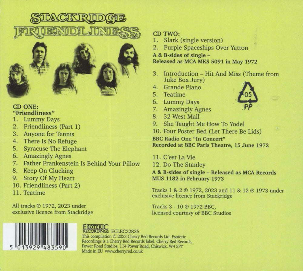 Stackridge Friendliness: Deluxe Edition - Sealed UK 2 CD album set (Double CD) 5013929483590
