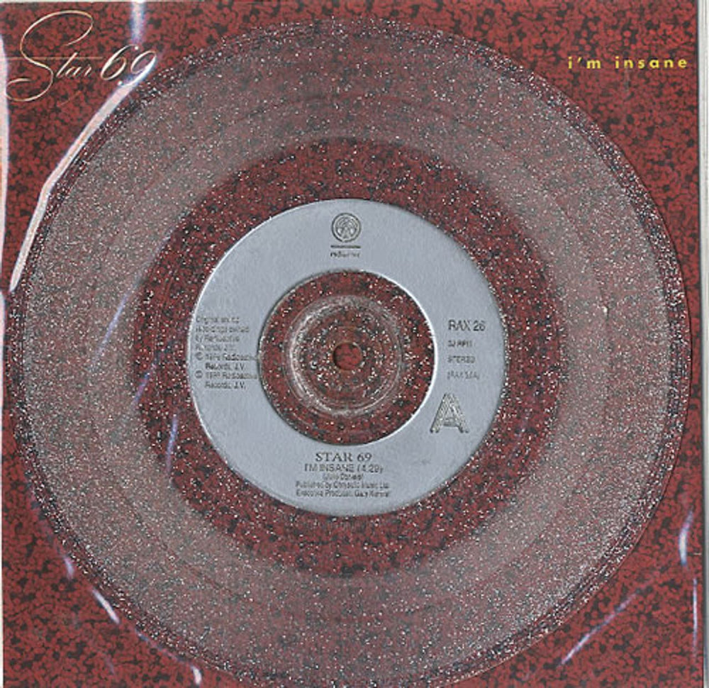 Star 69 I'm Insane - Glitter Vinyl UK 7" vinyl single (7 inch record / 45) RAX26