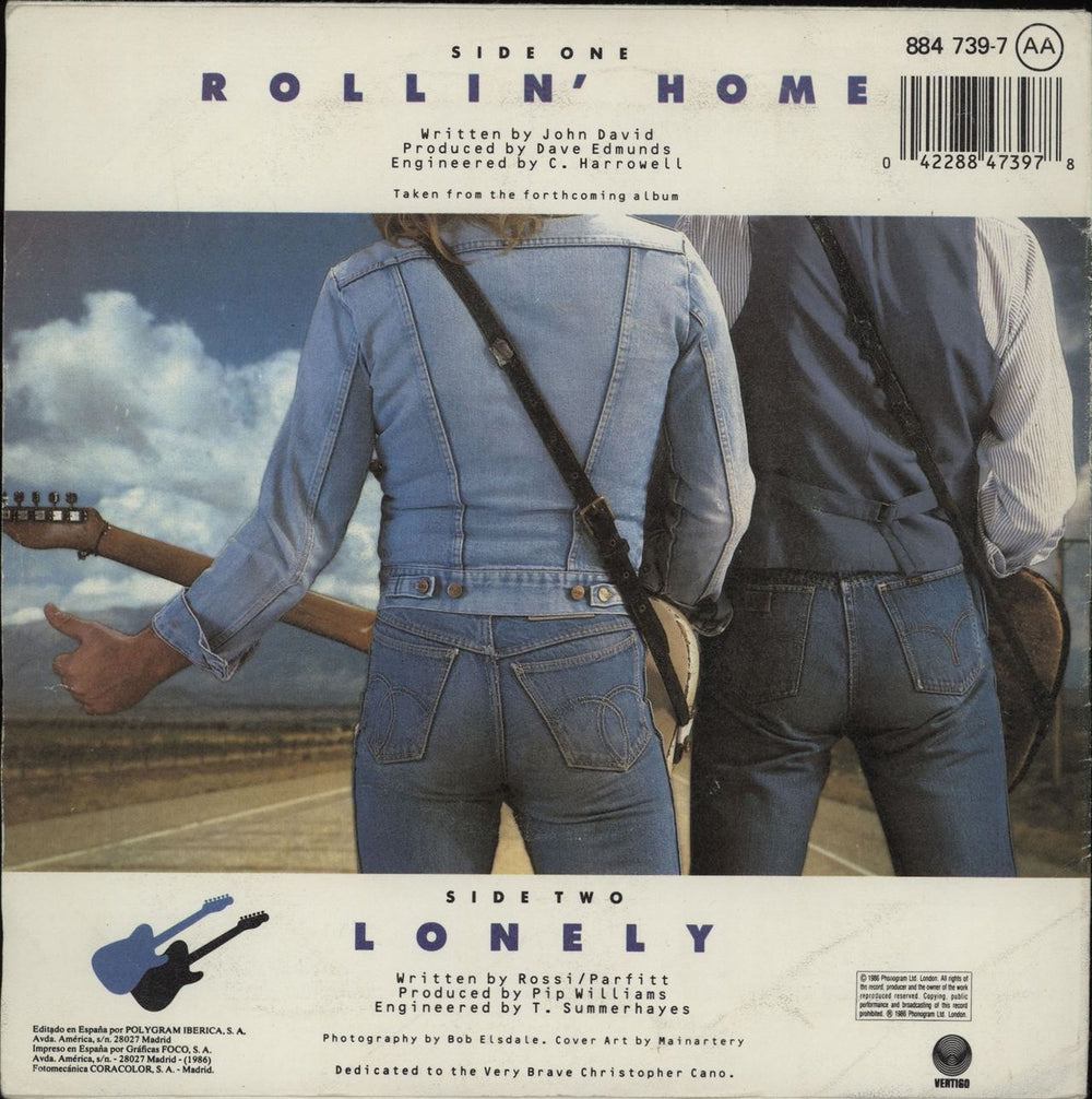 Status Quo Rollin' Home - P/S Spanish 7" vinyl single (7 inch record / 45) 042288473978