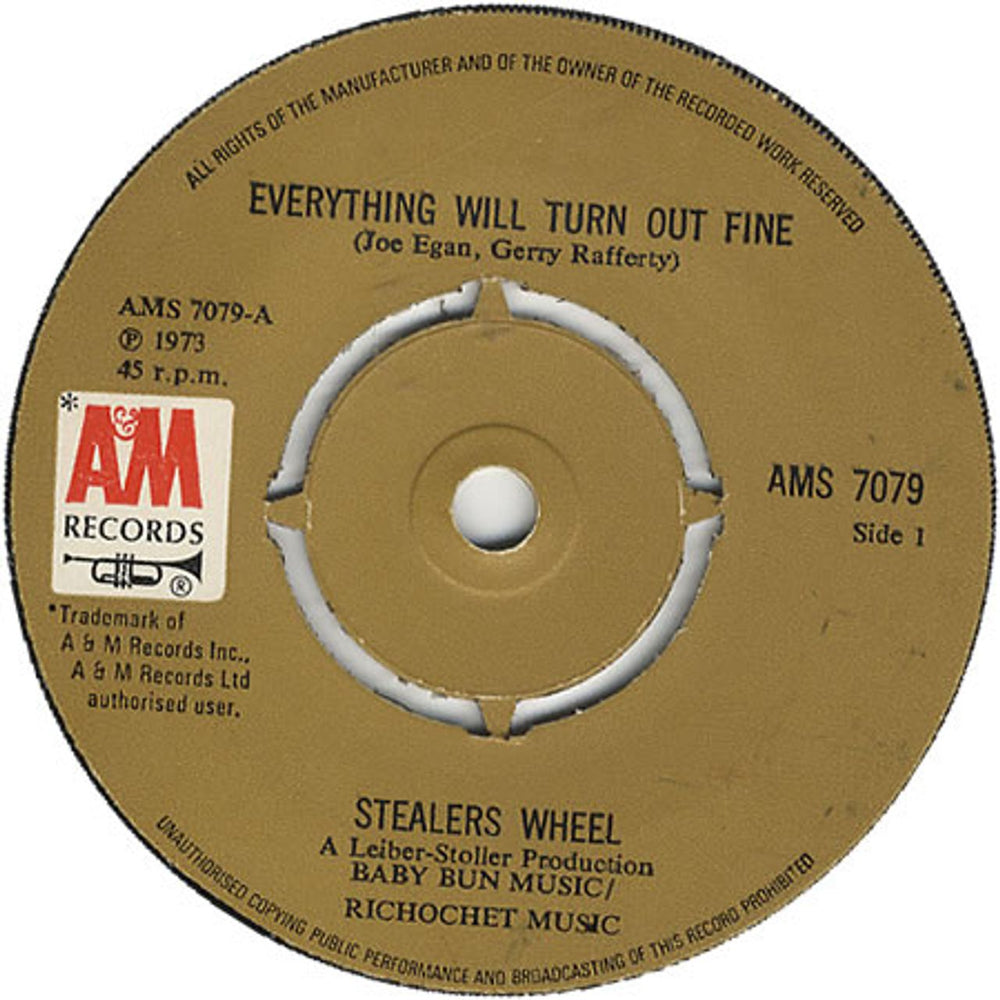 Stealers Wheel Everything Will Turn Out Fine UK 7" vinyl single (7 inch record / 45) AMS7079