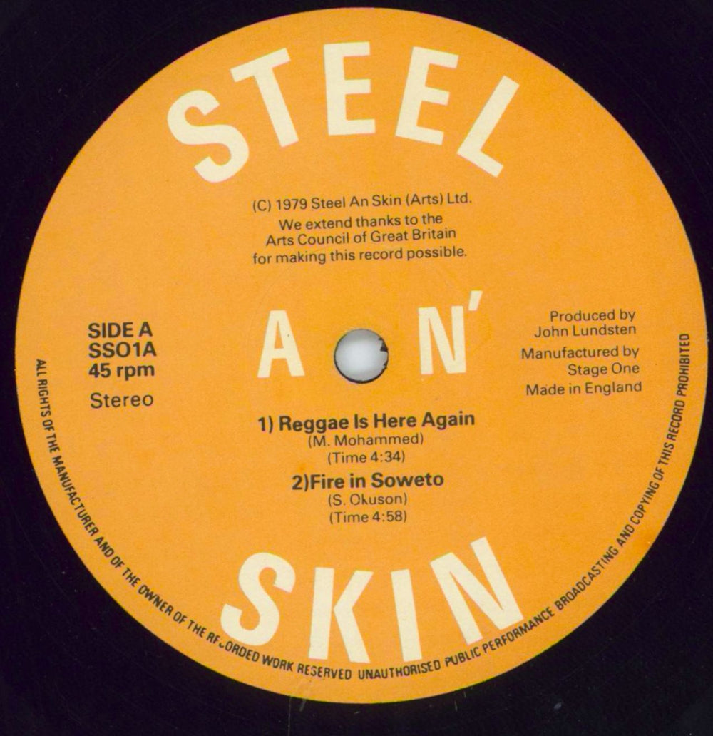 Steel An' Skin Reggae Is Here Once Again - 1st UK 12" vinyl single (12 inch record / Maxi-single) 4VL12RE794419