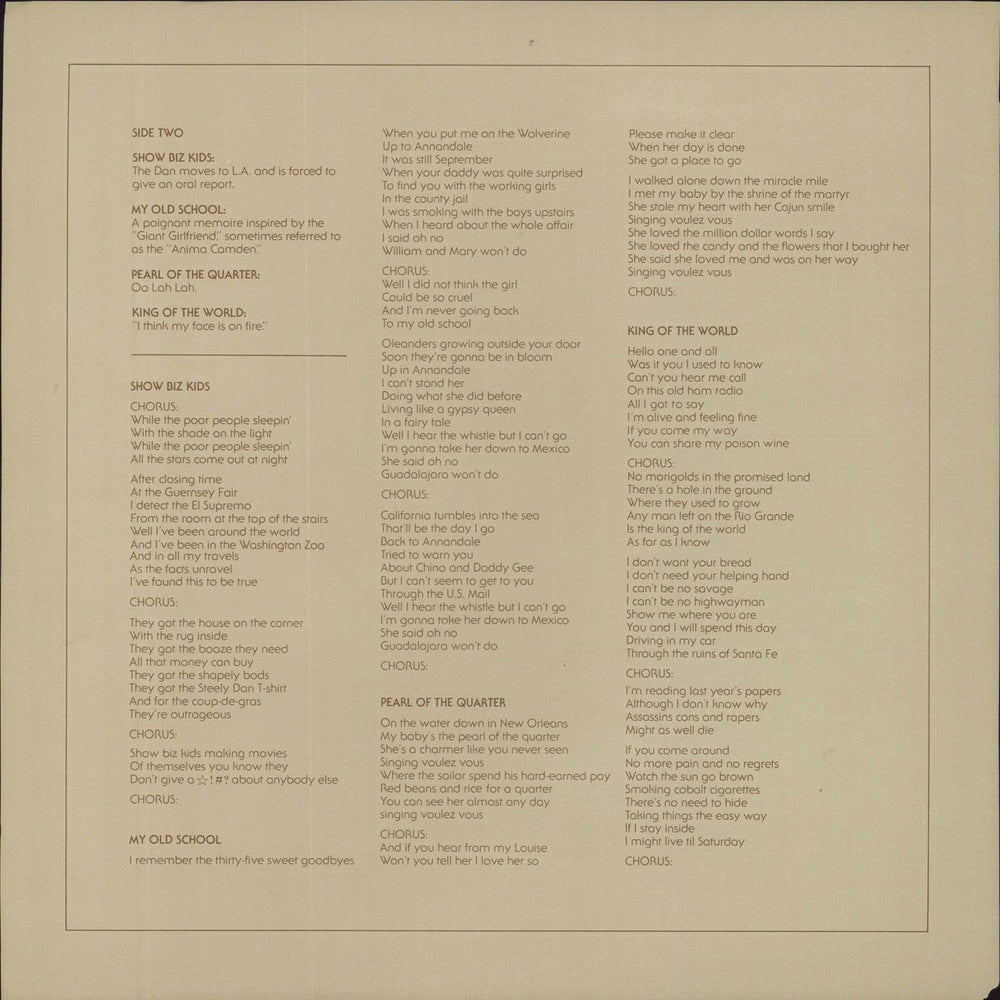 Steely Dan Countdown To Ecstasy - 1st - Lyric insert US vinyl LP album (LP record) ABCX-779