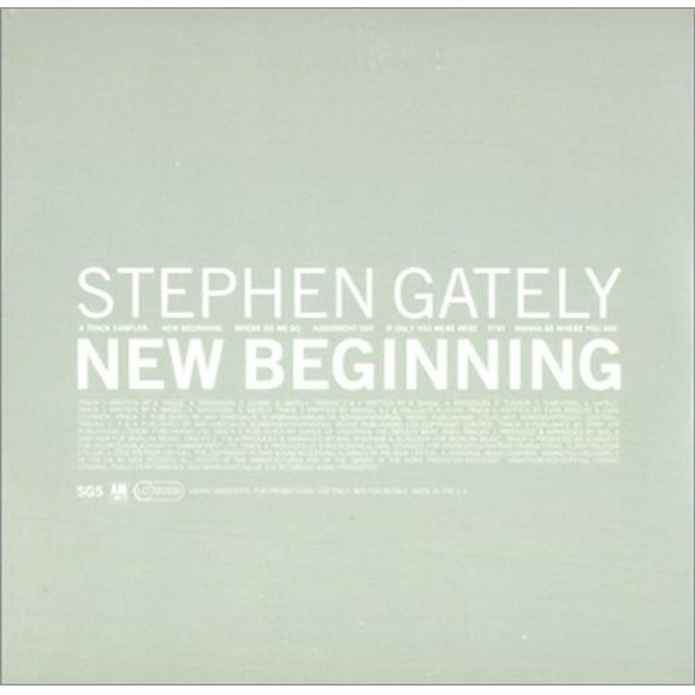 Stephen Gately New Beginning - 6-track album sampler UK Promo CD single (CD5 / 5") GTYC5NE164269