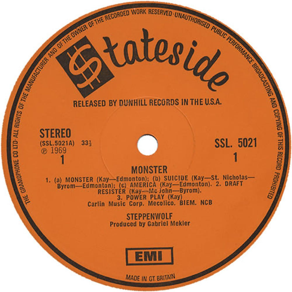 Steppenwolf Monster - Orange label UK vinyl LP album (LP record) SPPLPMO144325