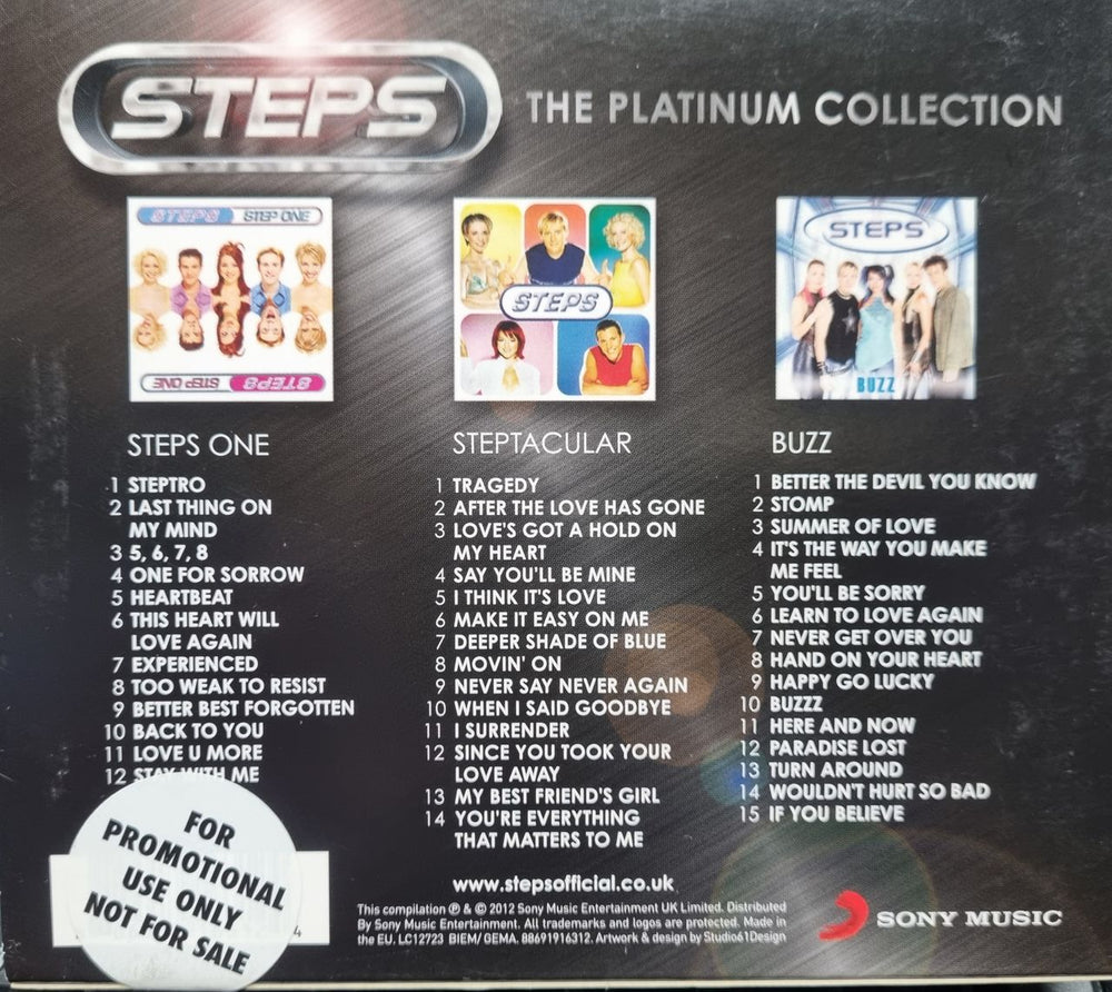 Steps The Platinum Collection UK Promo 3-CD album set (Triple CD)