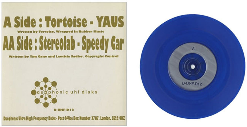 Stereolab Speedy Car - Blue vinyl UK 7" vinyl single (7 inch record / 45) STB07SP62795