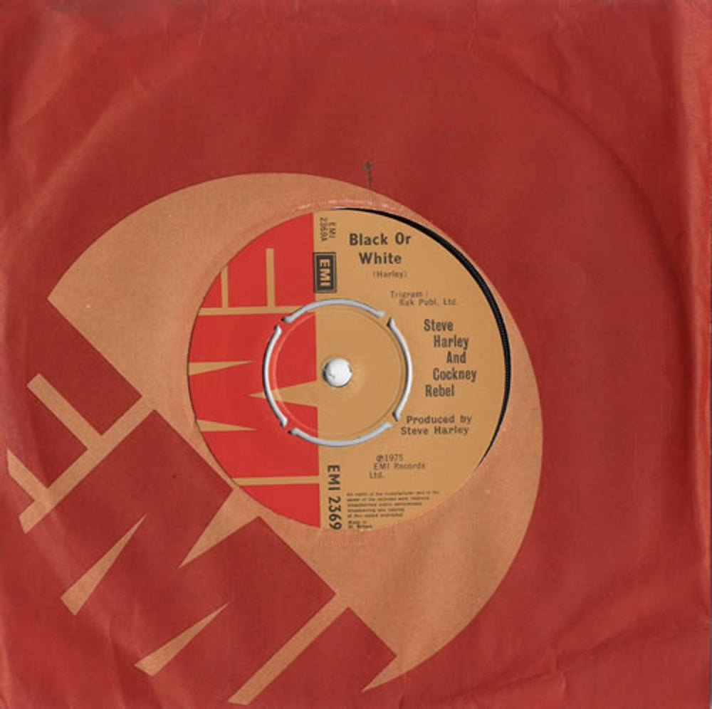 Steve Harley & Cockney Rebel Black Or White UK 7" vinyl single (7 inch record / 45) EMI2369