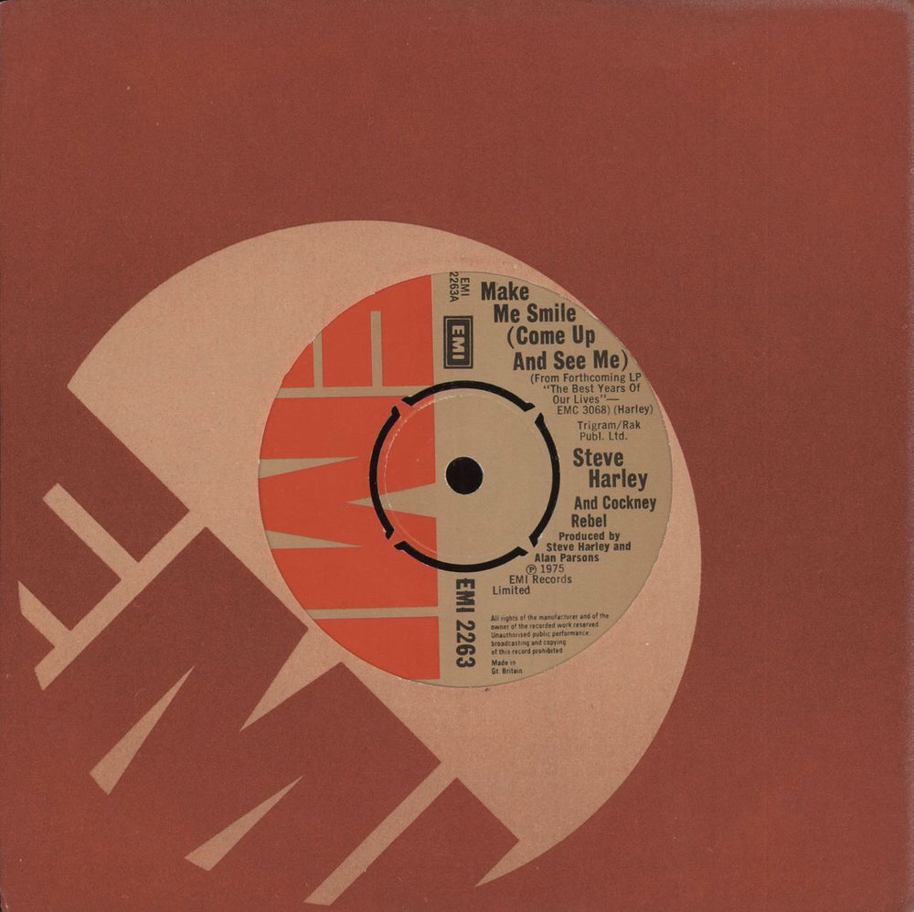 Steve Harley & Cockney Rebel Make Me Smile (Come Up And See Me) UK 7" vinyl single (7 inch record / 45) EMI2263