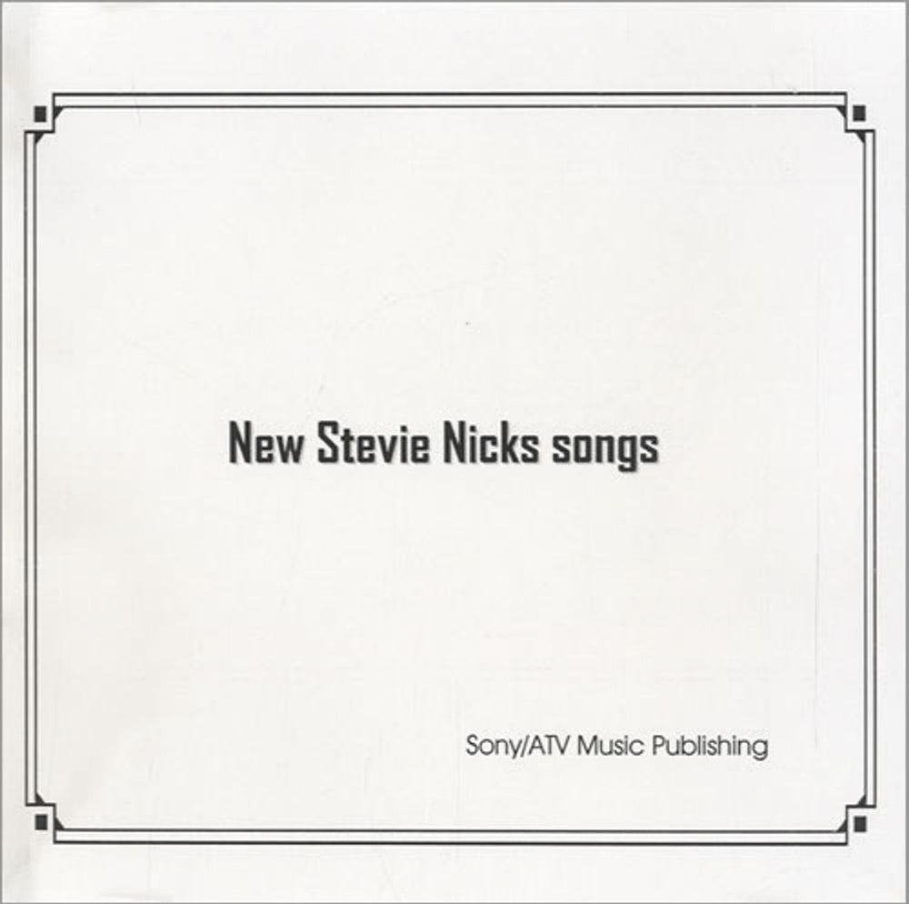 Stevie Nicks New Stevie Nicks Songs US Promo CD-R acetate CD-R ACETATE