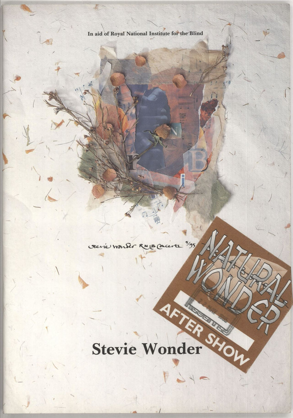 Stevie Wonder RNIB Concerts 5/95 Natural Wonder - Autographed UK tour programme TOUR PROGRAMME