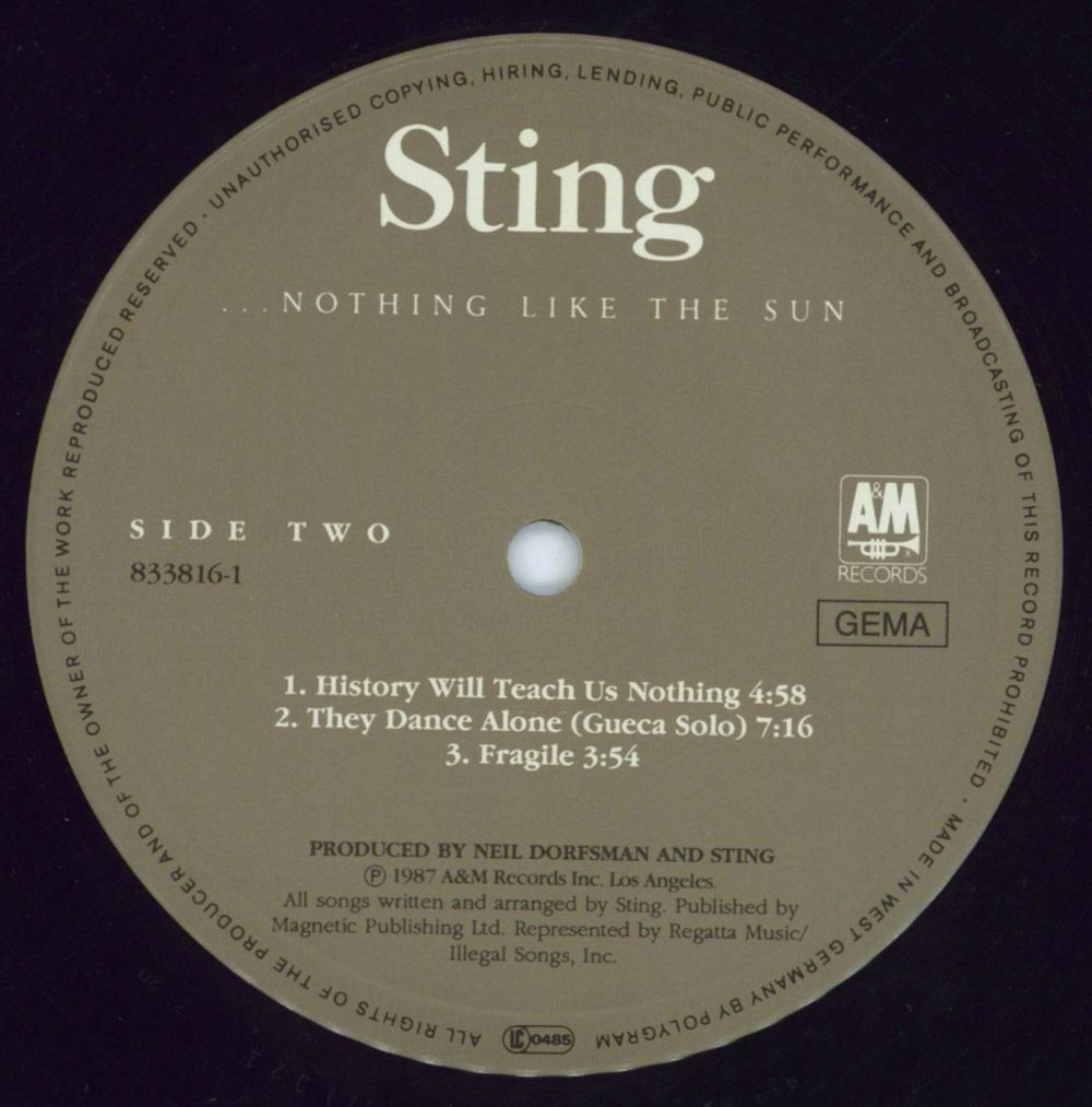 Sting Nothing Like The Sun - Complete German 2-LP vinyl record set (Double LP Album) STI2LNO813426