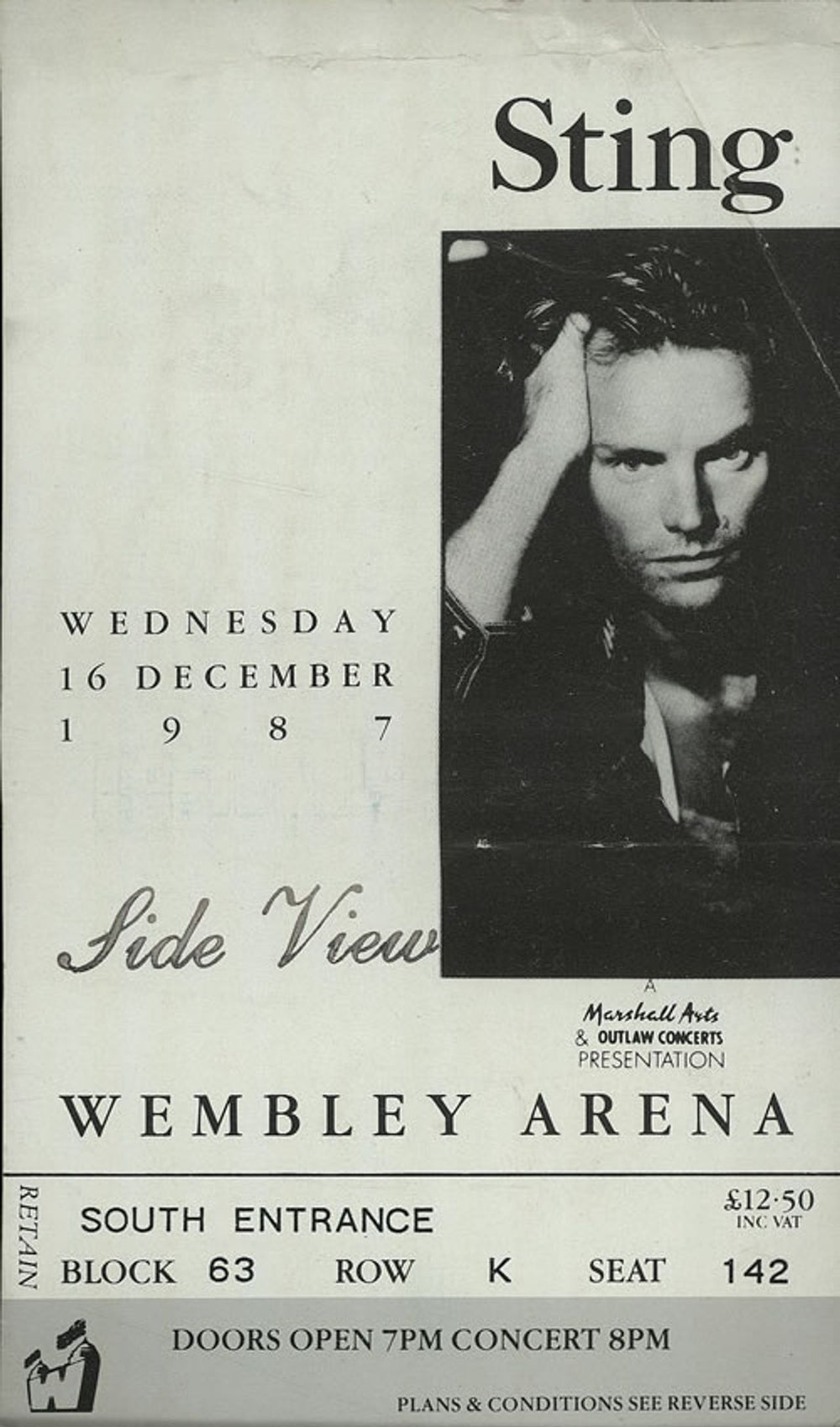 Sting Nothing Like The Sun + ticket stub UK tour programme STITRNO405091