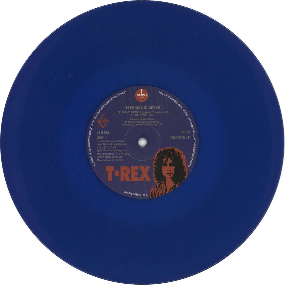 T-Rex / Tyrannosaurus Rex Dandy In The Underworld / Celebrate Summer - Red & Blue Vinyl UK 10" vinyl single (10 inch record) 5014797900080