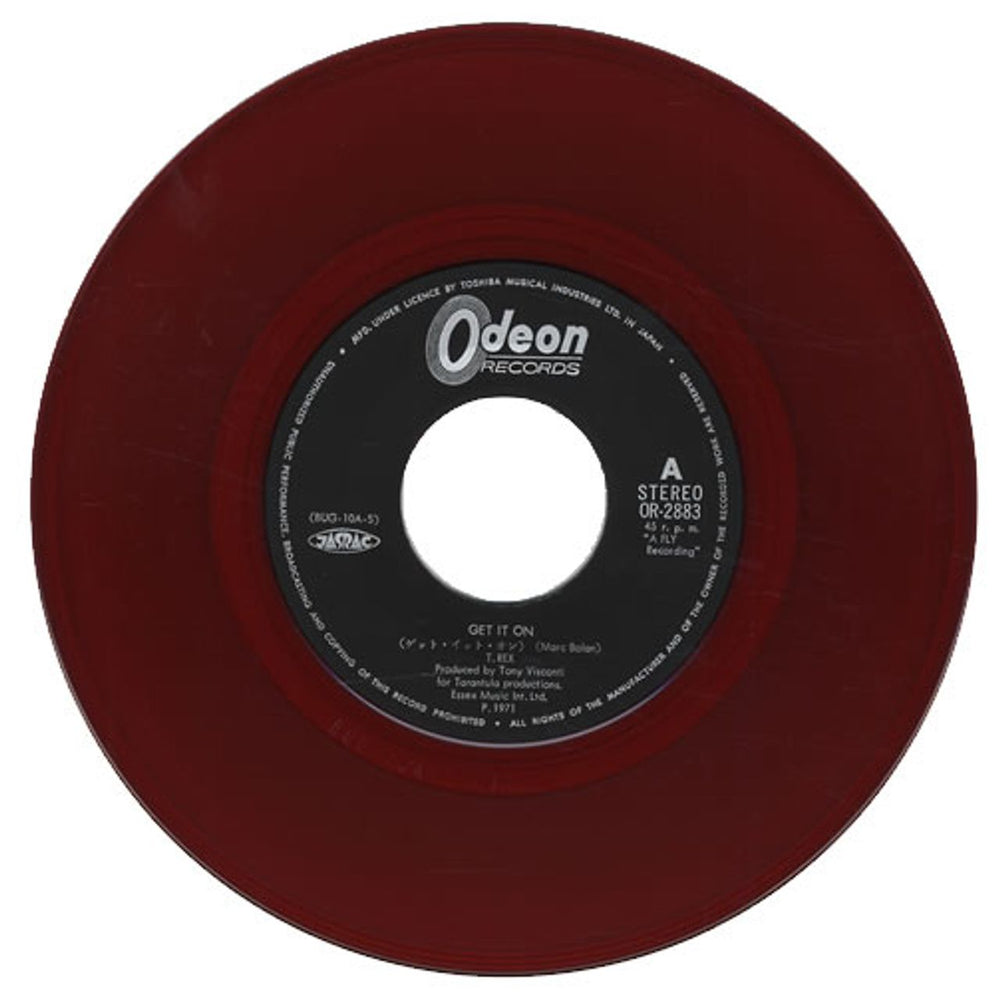 T-Rex / Tyrannosaurus Rex Get It On - Red Vinyl Japanese 7" vinyl single (7 inch record / 45) REX07GE429101