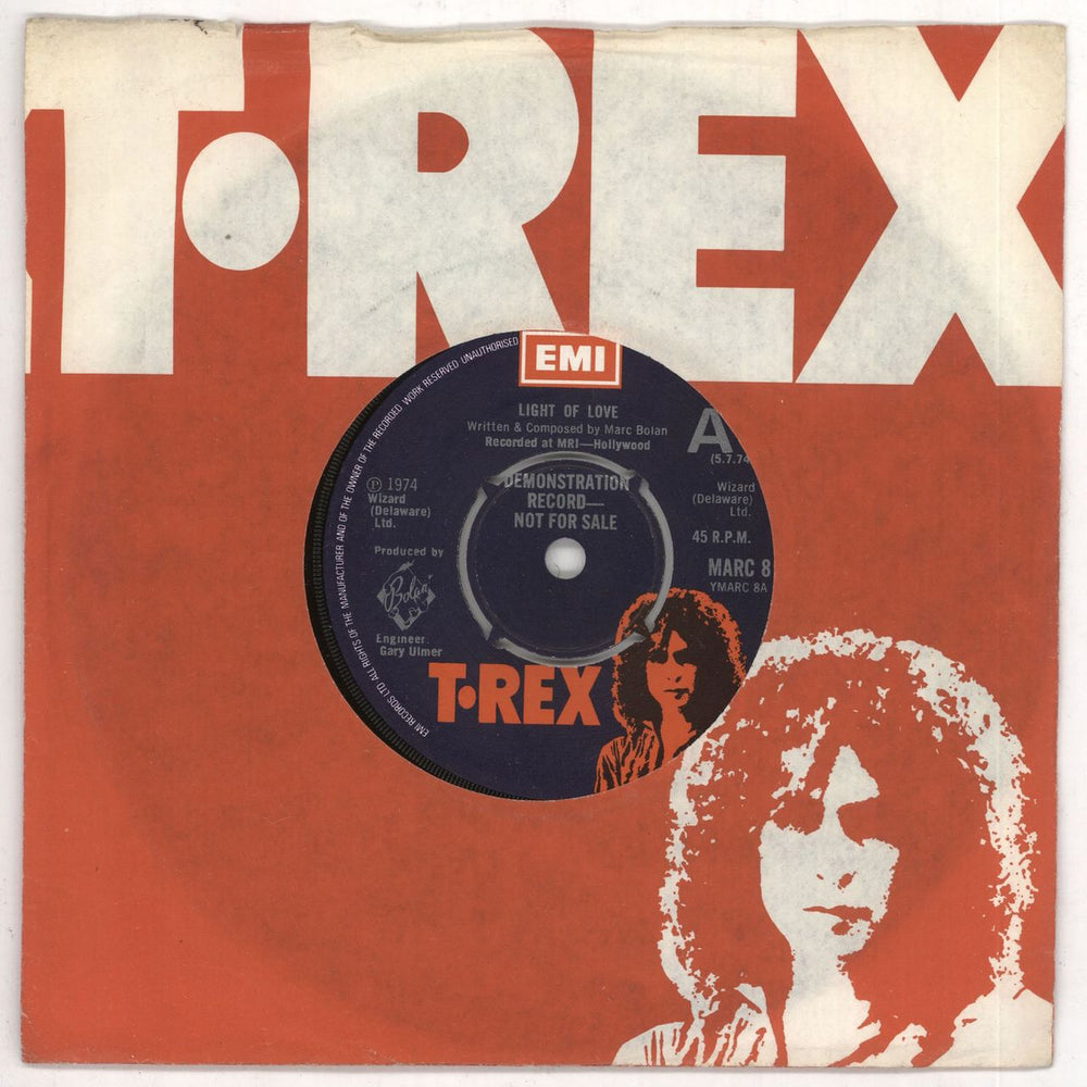 T-Rex / Tyrannosaurus Rex Light Of Love - Demo Record UK Promo 7" vinyl single (7 inch record / 45) MARC8