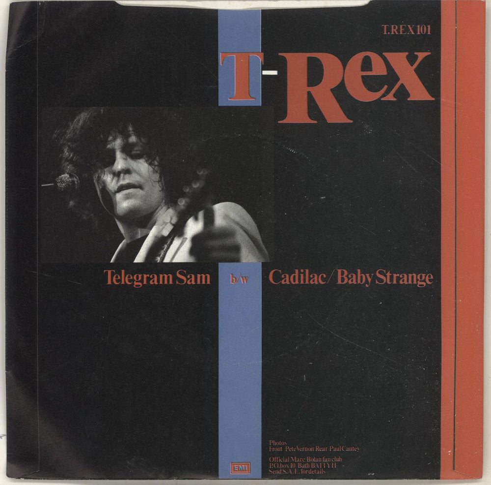 T-Rex / Tyrannosaurus Rex Telegram Sam - 80s Picture sleeve UK 7" vinyl single (7 inch record / 45) REX07TE45316