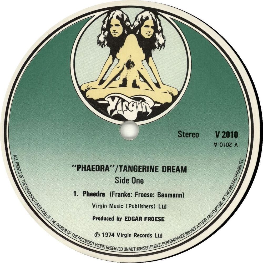 Tangerine Dream Phaedra - 2nd UK vinyl LP album (LP record) TANLPPH307931