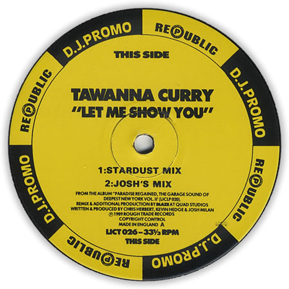 Tawanna Curry Let Me Show You UK Promo 12" vinyl single (12 inch record / Maxi-single) CU112LE390512