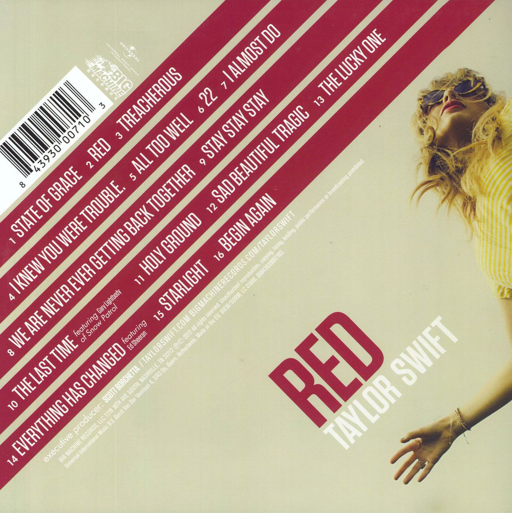 Taylor Swift Red (Original Version) UK 2-LP vinyl record set (Double LP Album) 843930007103