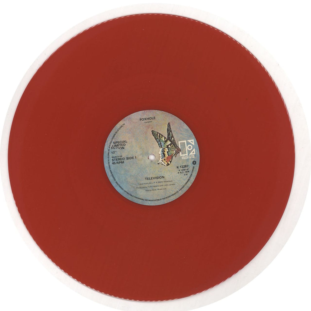 Television Foxhole - Red - Red Sleeve UK 12" vinyl single (12 inch record / Maxi-single)