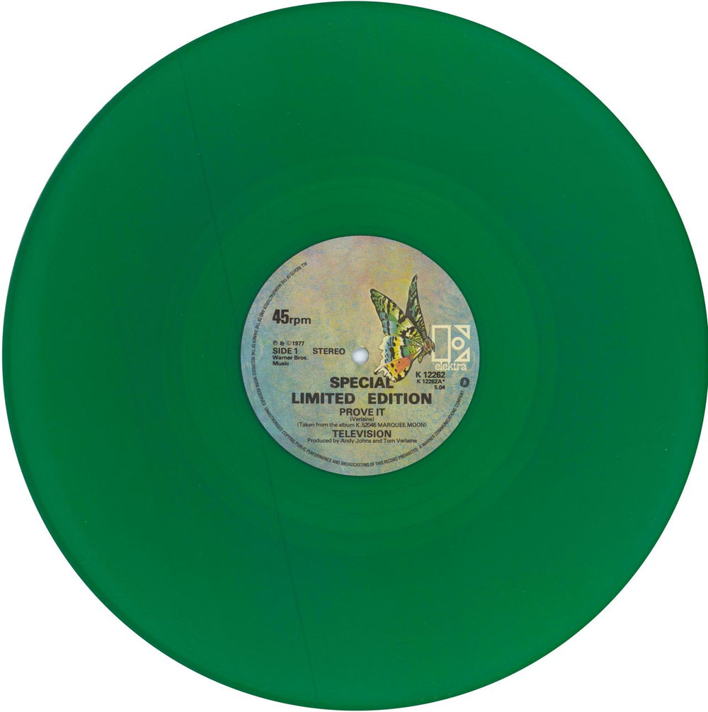 Television Prove It - Green Vinyl UK 12" vinyl single (12 inch record / Maxi-single) TLV12PR783870