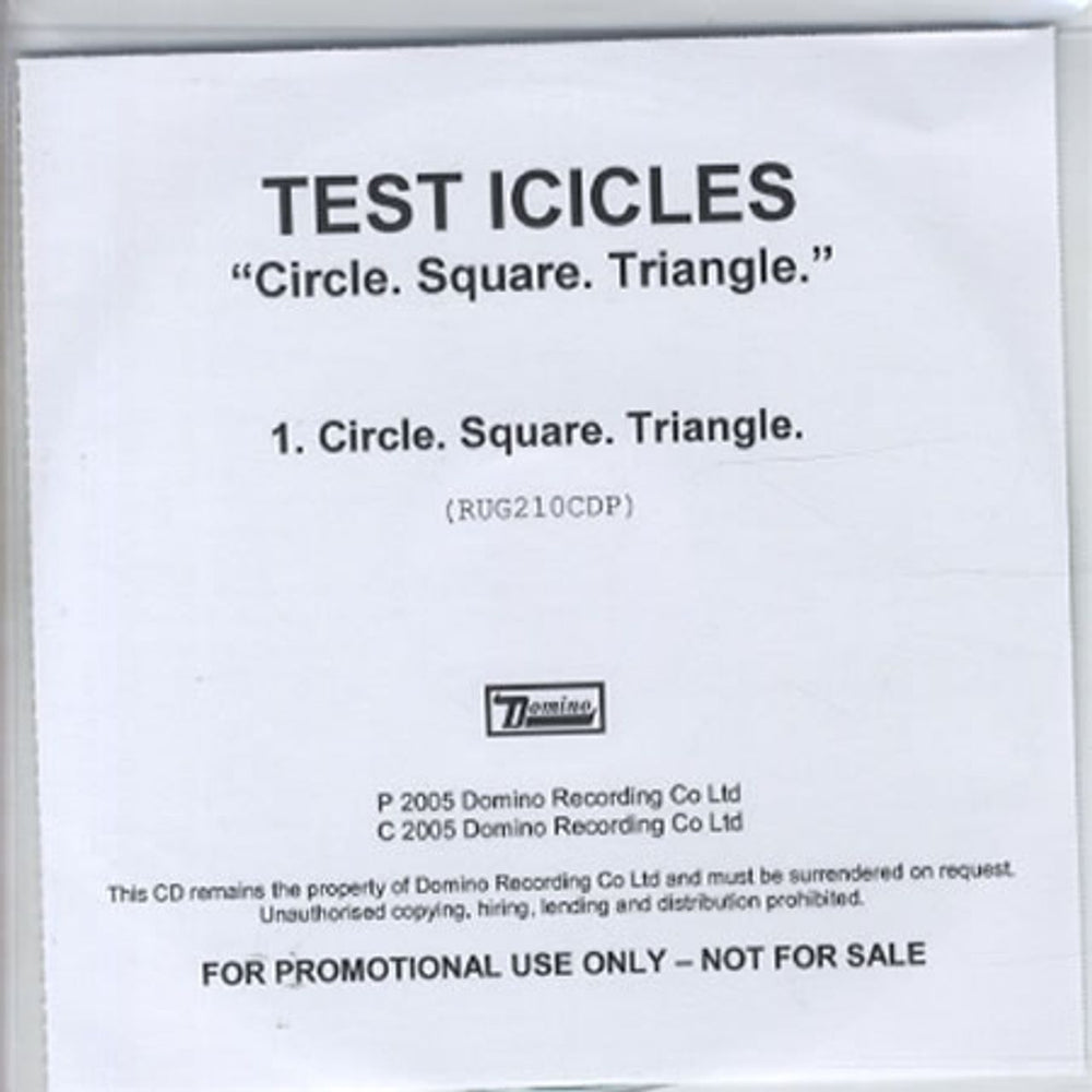 Test Icicles Circle Triangle Square UK CD-R acetate CD-R ACETATE