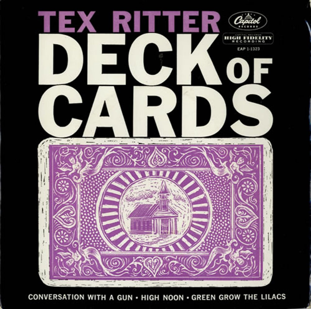 Tex Ritter Deck Of Cards UK 7" vinyl single (7 inch record / 45) EAP1-1323