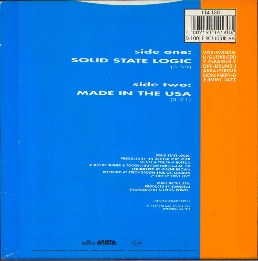 The 25th Of May Solid State Logic UK 7" vinyl single (7 inch record / 45) 4007191141303