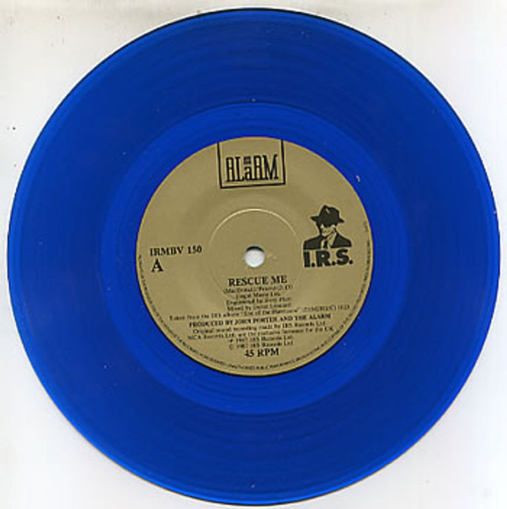 The Alarm Rescue Me - Blue Vinyl UK 7" vinyl single (7 inch record / 45) ALA07RE109761