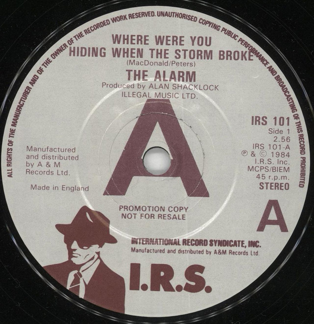 The Alarm Where Were You Hiding When The Storm Broke UK Promo 7" vinyl single (7 inch record / 45) ALA07WH105992