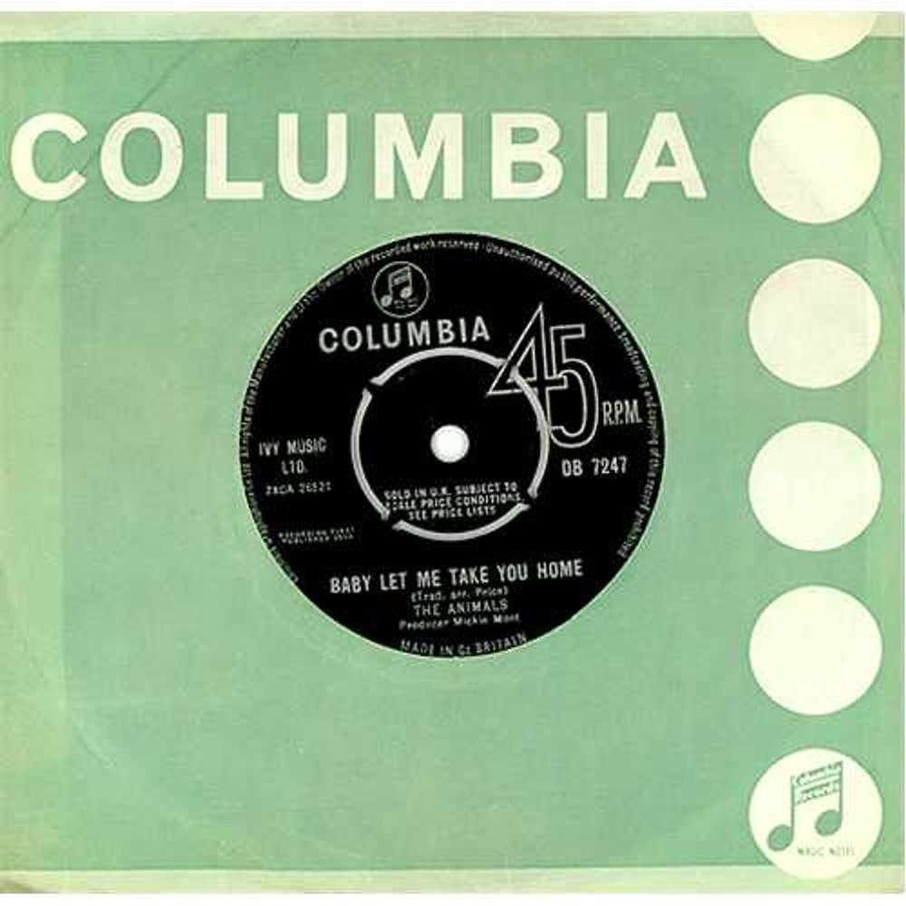 The Animals Baby Let Me Take You Home UK 7" vinyl single (7 inch record / 45) DB7247