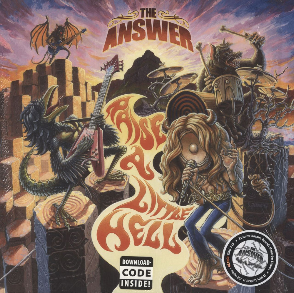 The Answer Raise A Little Hell - Open Shrink - Orange Austrian 2-LP vinyl record set (Double LP Album) 840588100545