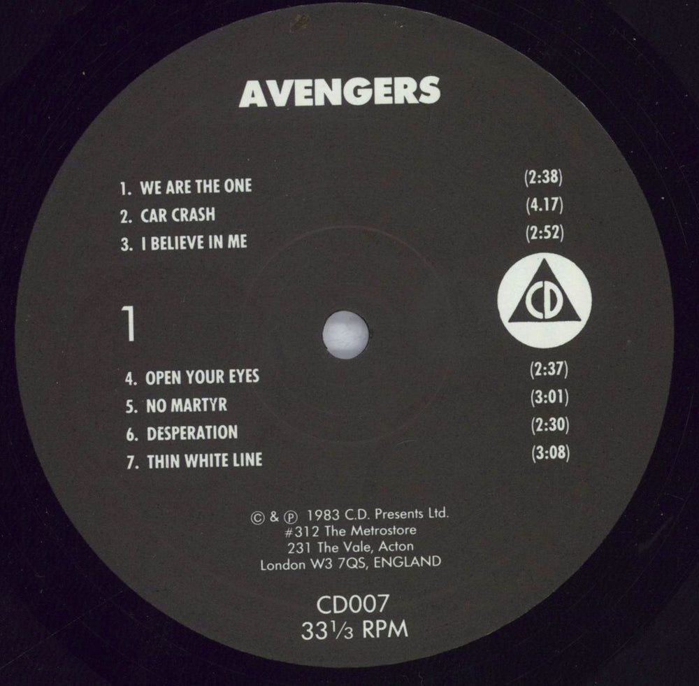 The Avengers Avengers US vinyl LP album (LP record) AVJLPAV832081