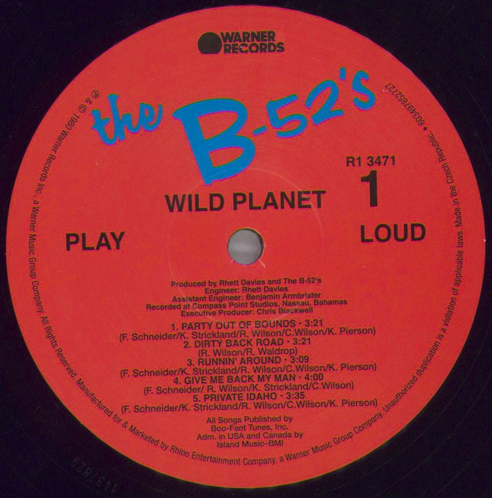 The B-52's Wild Planet UK vinyl LP album (LP record) B52LPWI824850