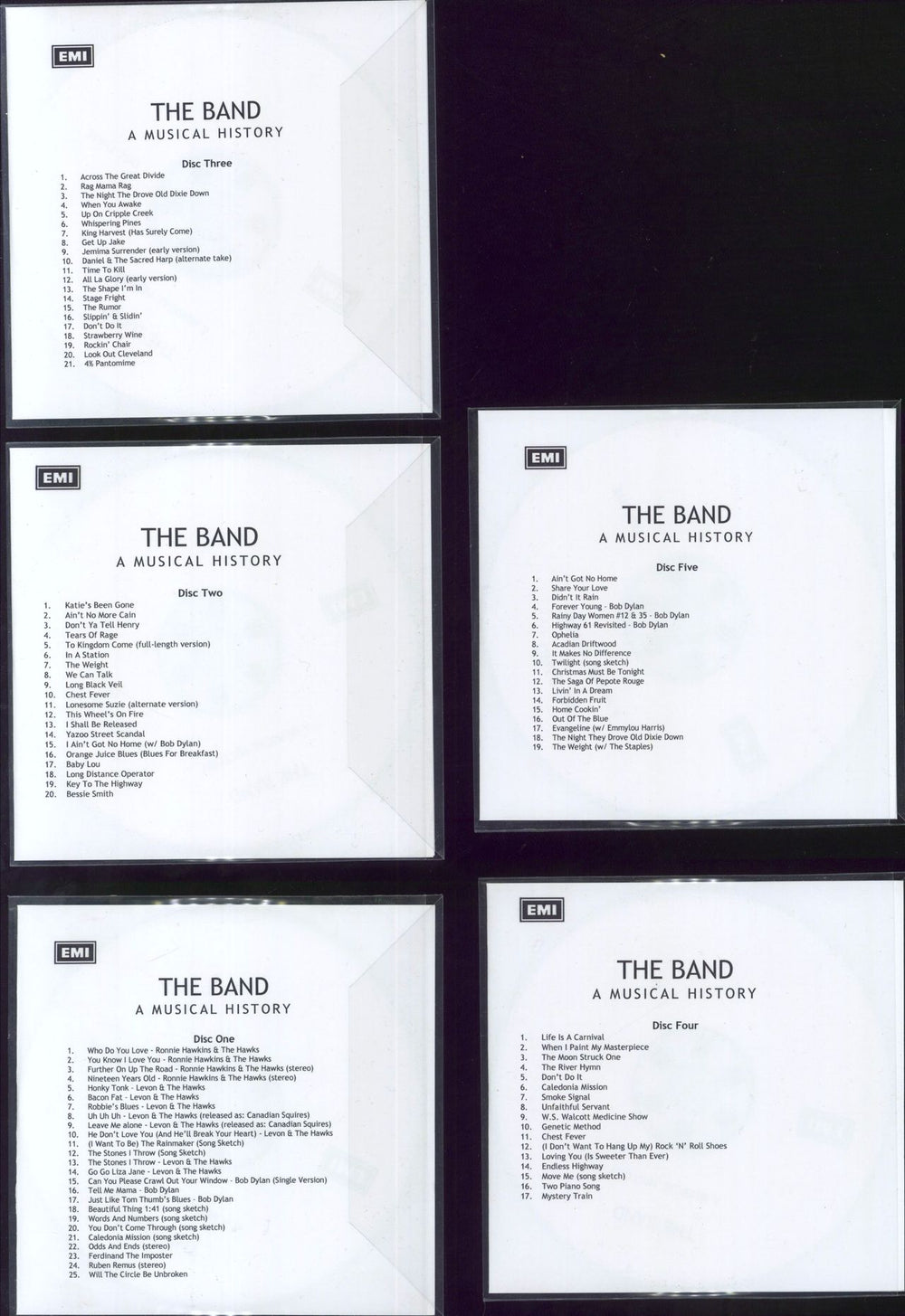 The Band A Musical History US CD-R acetate CDR