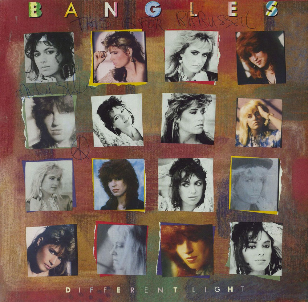 The Bangles Different Light - Autographed by Michael Steele UK vinyl LP album (LP record) 26659