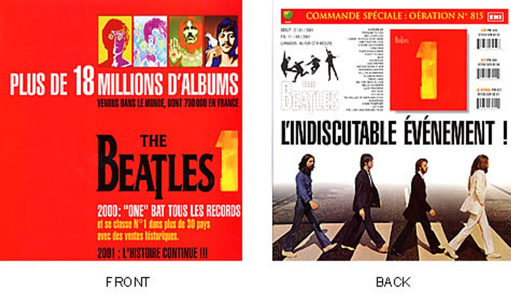 The Beatles 1 - 2001: L'Histoire Continue!!! French Promo handbill PRESENTER