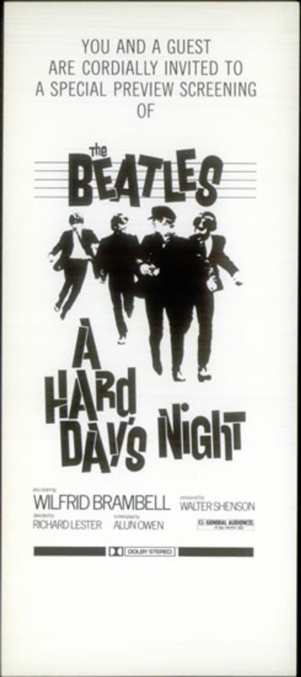 The Beatles A Hard Day's Night US Promo memorabilia BTLMMAH540834