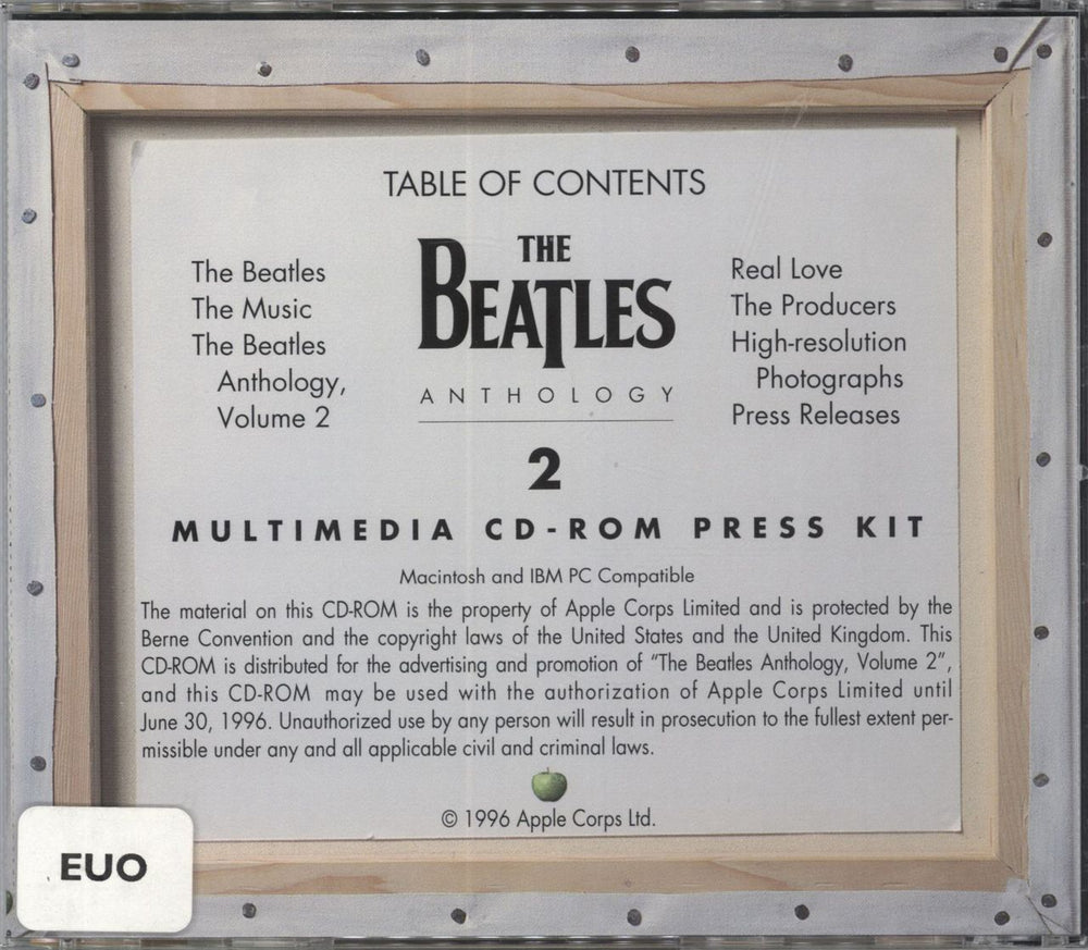 The Beatles Anthology 2 - Multimedia CD-ROM Press Kit UK Promo CD-ROM