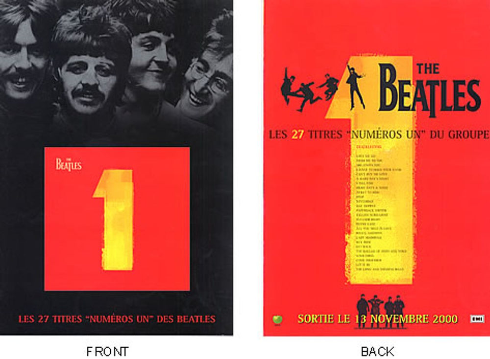 The Beatles Numeros Un French Promo handbill PRESENTER