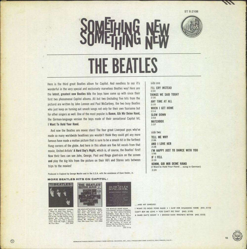 The Beatles Something New - Club Edition US vinyl LP album (LP record)