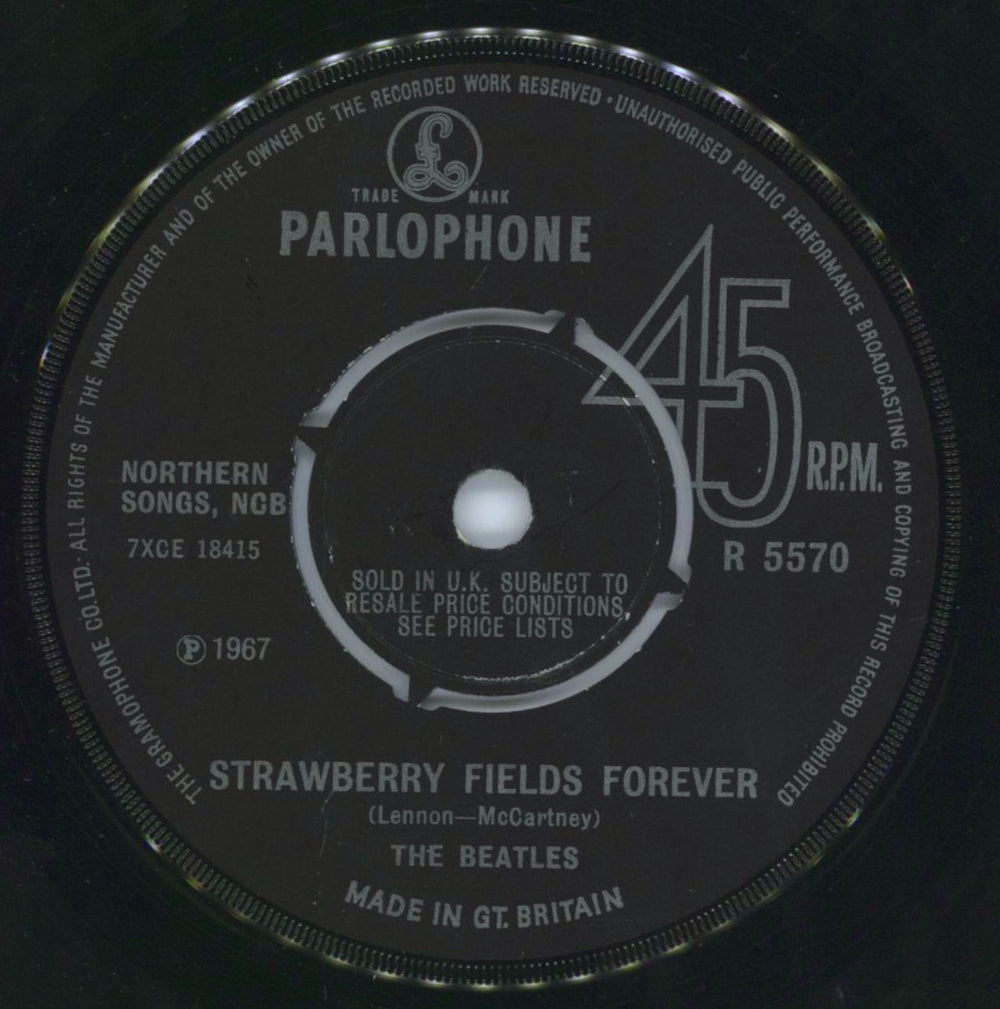 The Beatles Strawberry Fields Forever - 1st - 4pr - P/S - EX UK 7" vinyl single (7 inch record / 45) BTL07ST294632