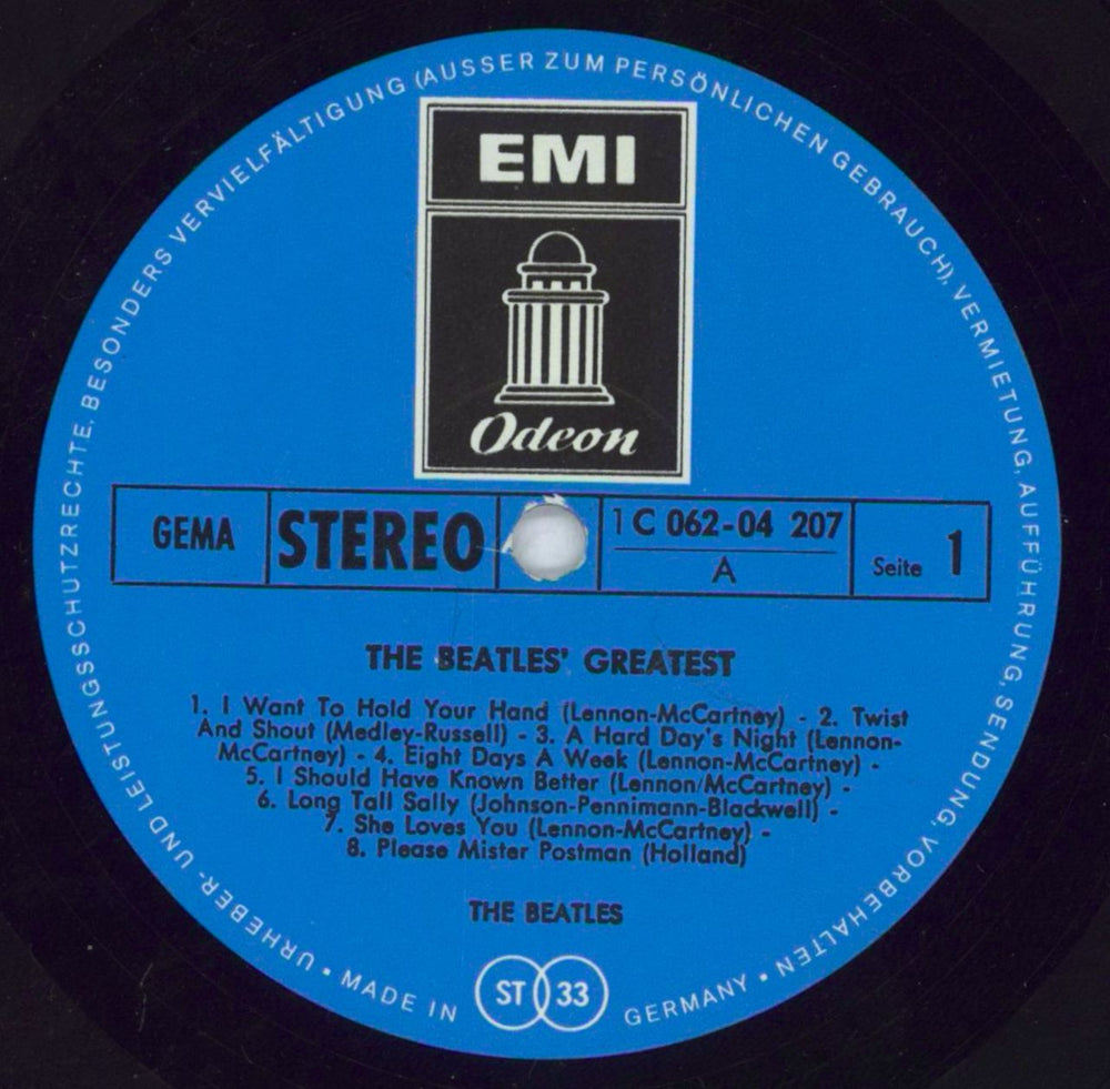 The Beatles The Beatles' Greatest - Blue Label - VG/EX German vinyl LP album (LP record) BTLLPTH786510