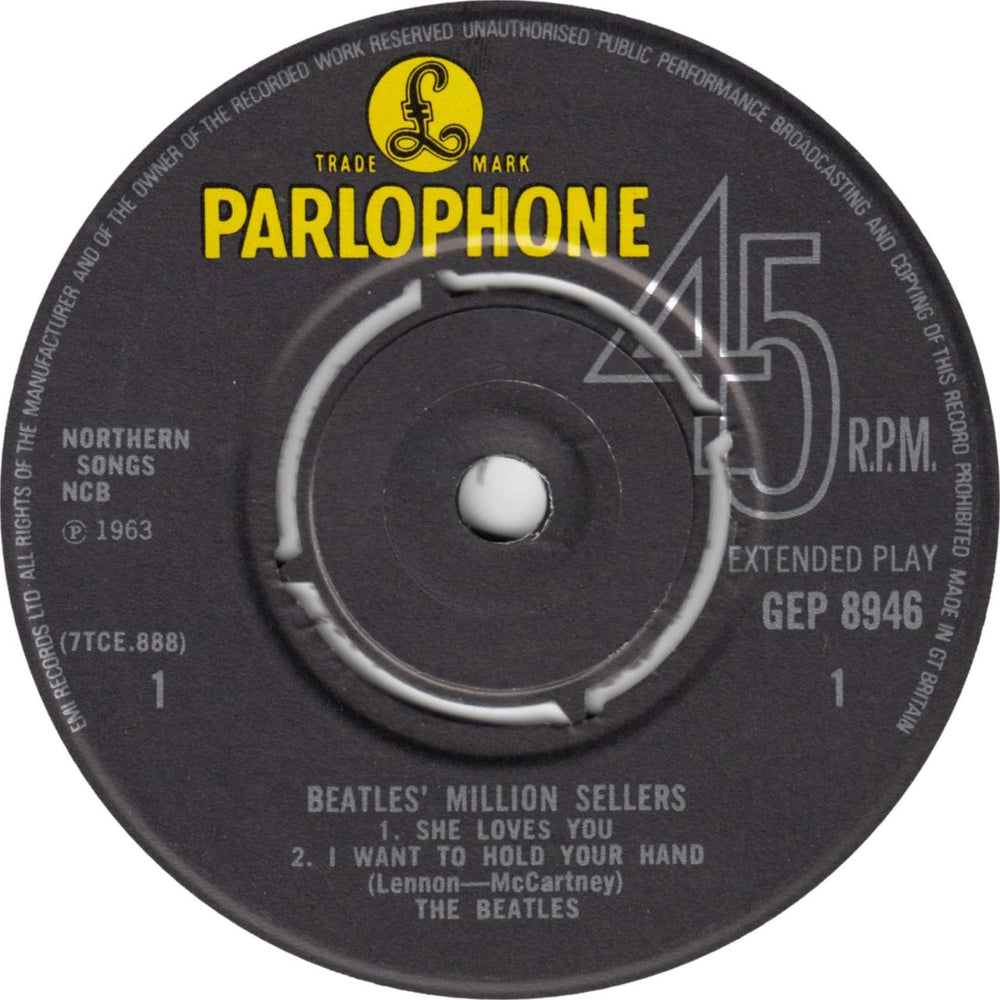 The Beatles The Beatles' Million Sellers EP - EMI Records - Glossy UK 7" vinyl single (7 inch record / 45) BTL07TH232482