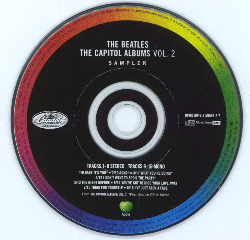 The Beatles The Capitol Albums Volume 2 Sampler US Promo CD album (CDLP) BTLCDTH357555